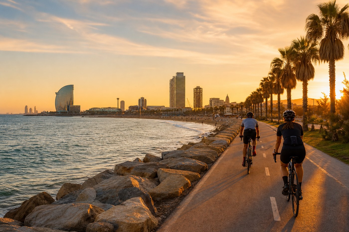 Ruta en bicicleta por la costa de Barcelona